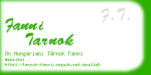 fanni tarnok business card